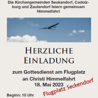 Ankündigung Himmelfahrt in Seckendorf 2023
